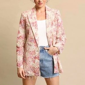 Embroidered Eyelet Blazer